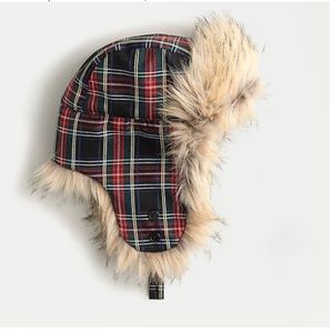 Jcrew Tartan Bomber Faux Fur AG930